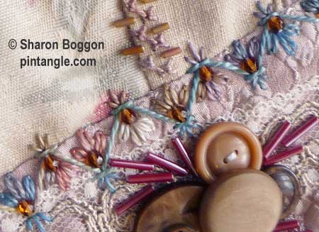 Chevron stitch -How to hand embroider crazy quilt seams