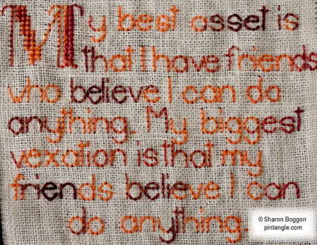 Looking closely at my Freeform Hand Embroidery Sampler