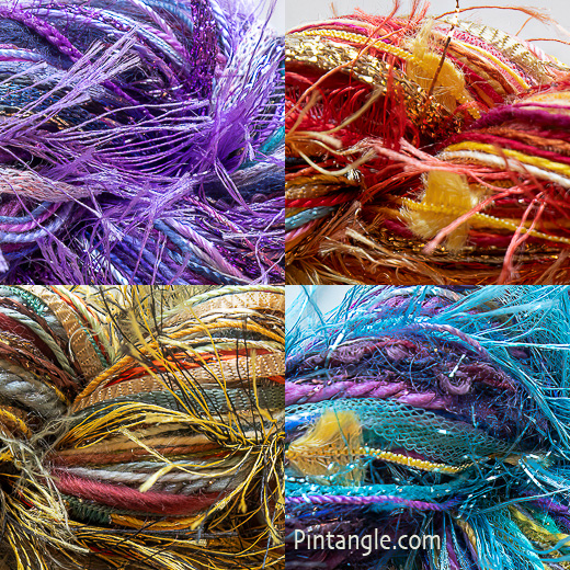 close up of thread twists